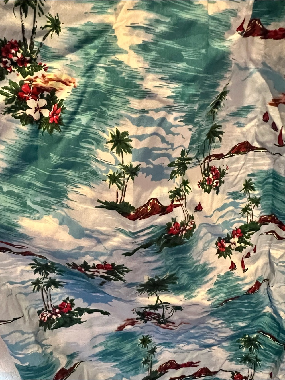 Hell Bunny Teal & White Tropical Print Skirt - Picture 5 of 5